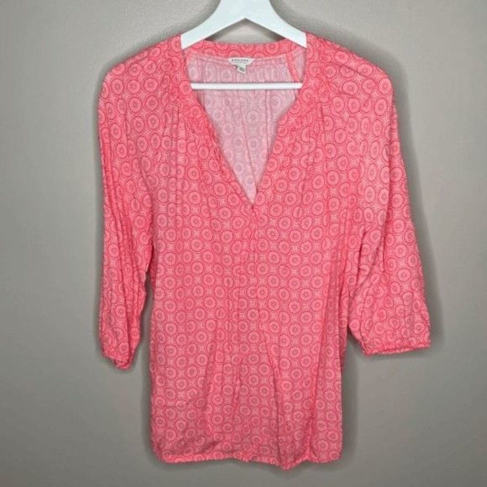 Sonoma Orange White Pullover‎ Blouse